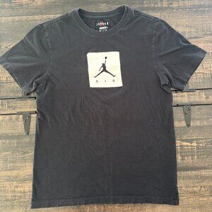Mens Jordan Air Tee Shirt | Size Small | Black Tee, White Logo